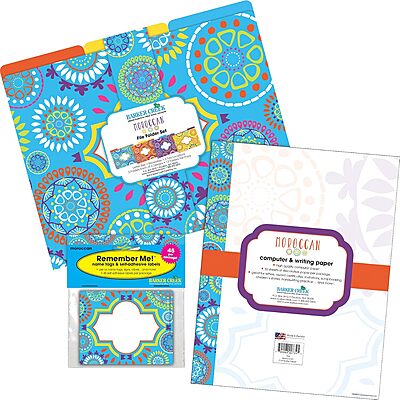 Barker Creek Get Organized Office Kit with Letter-Size File Folders, Computer Paper & Self-Adhesive Labels