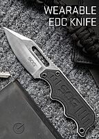 SOG Small Fixed Blade Knife - Instinct Boot Knife, EDC Knife, Neck Knife, 2.3 Inch Full Tang Blade w/ Knife Sheath and Clip, 4in. x 1in. x 8.5in. (NB1012-CP) , Black