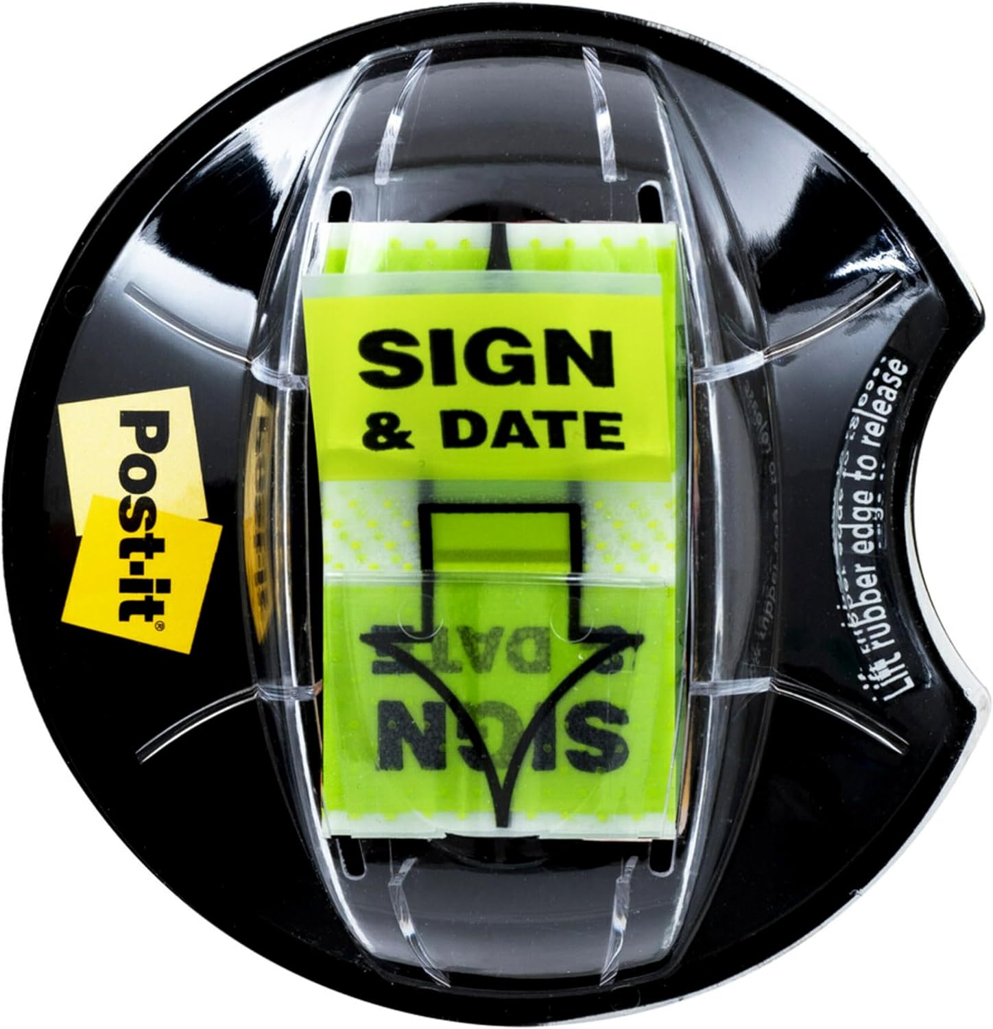 Post-it Flags, Message Flags for Signatures, 1 in Wide, 200/Desk Grip Dispenser
