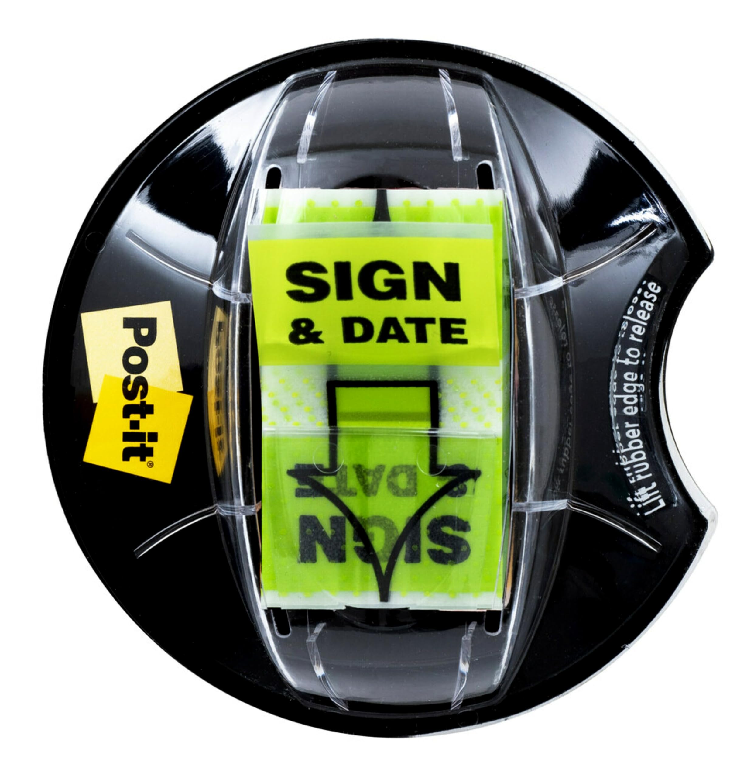 Post-it Flags, Message Flags for Signatures, 1 in Wide, 200/Desk Grip Dispenser