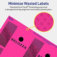 Avery Printable Rectangle Labels, Sure Feed Technology, 3" x 3-3/4", Neon Magenta Labels, Print-to-The-Edge, Laser/Inkjet Printable, 60 Total, Great for Candles and Ingredients 60 labels