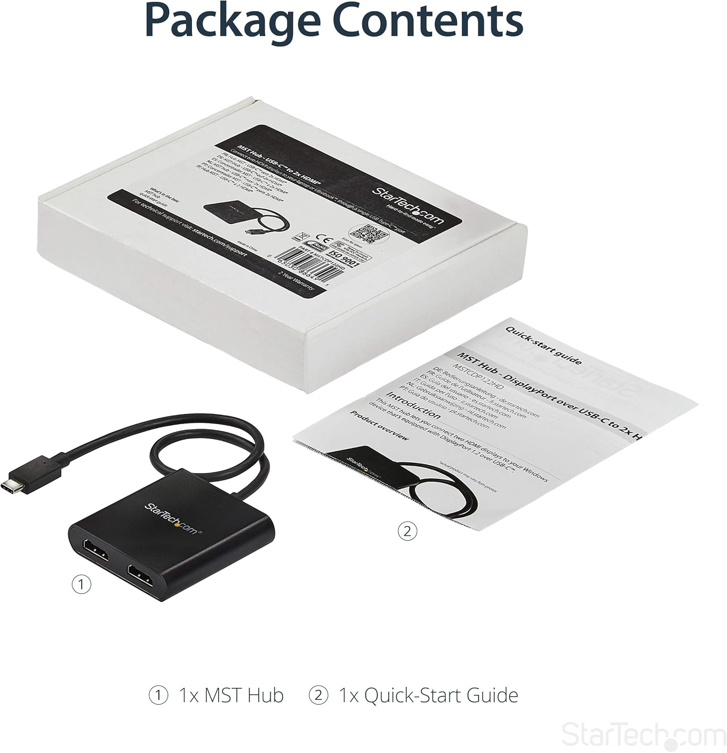 StarTech.com USB-C to Dual HDMI Adapter, USB Type-C Multi-Monitor MST Hub