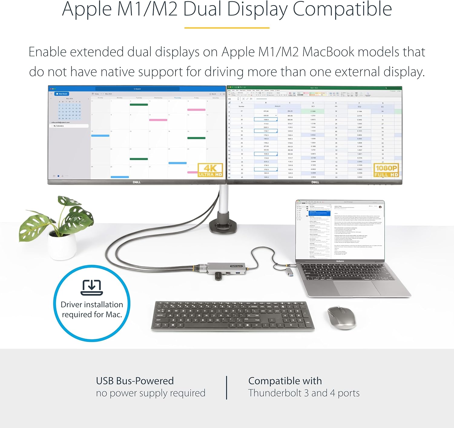 StarTech.com USB-C/USB-A Dual HDMI Multiport Adapter