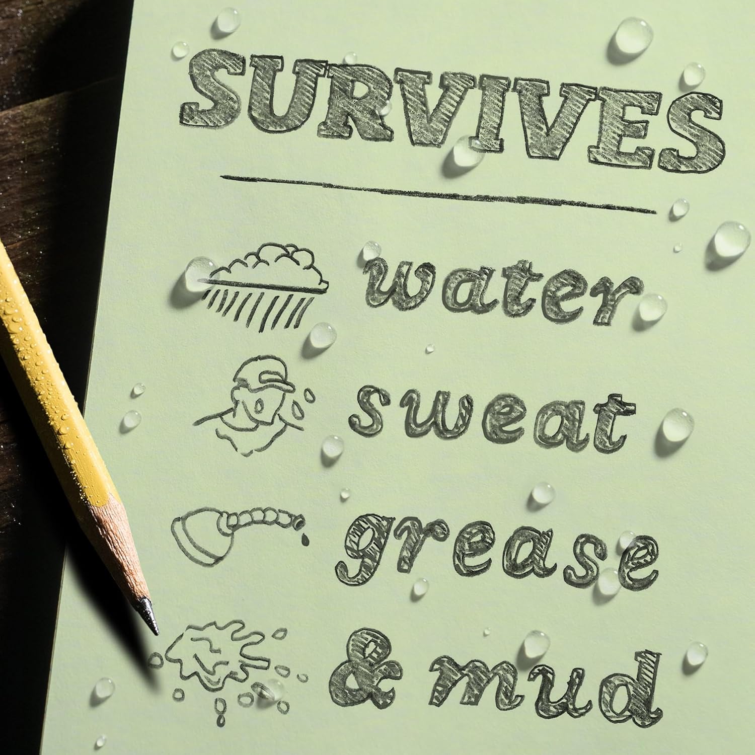 RITE IN THE RAIN Weatherproof Hardcover Pocket Notebook, Universal Rule, 160 Pages