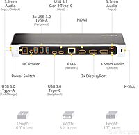 StarTech.com Universal USB-C Laptop Docking Station (Dual & Triple Monitor)