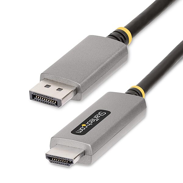 StarTech.com 6ft (2m) DisplayPort to HDMI Adapter Cable, 8K 60Hz, 4K 144Hz, HDR10, DP 1.4 to HDMI 2.1 Active Video Converter