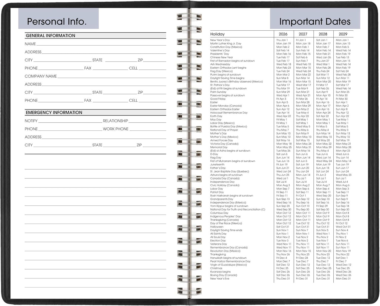 AT-A-GLANCE 2026 Appointment Book Planner, Weekly, 5" x 8", Small, DayMinder, Black (G2000026) 2026 New Edition