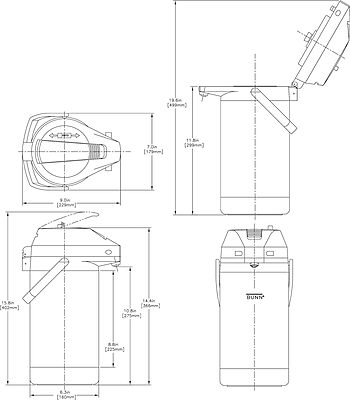 BUNN - BUN321300000 32130.0000 3.0-Liter Lever-Action Airpot, Stainless Steel 101.4 Ounces