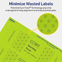Avery Printable Rectangle Labels, Sure Feed Technology, 2" x 7", Bright Green, Print-to-The-Edge