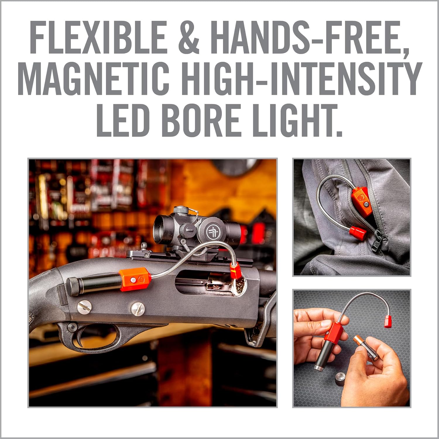 Real Avid Bore Light, Magnetic, High Intensity LED Bore Illuminator with 5” Flexible Neck for Hands Free Operation