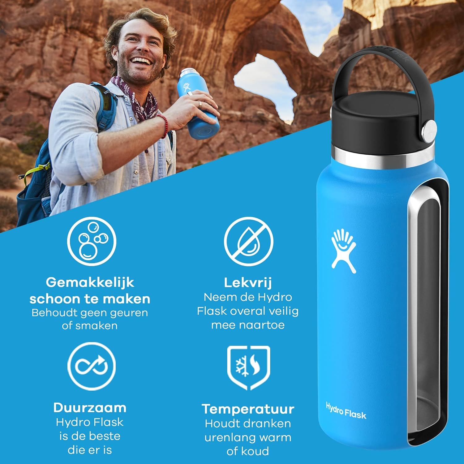 Hydro Flask Wide Mouth Insulated Water Bottle with Flex Cap
