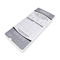 uPunch Time Cards, 2-Sided, 3.5in x 7.5in, Gray, Pack Of 50, HNTCL2050