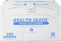 Health Gards Toilet Seat Covers - Half-Fold White - 250/Pack, 20 Packs/Carton (5000)