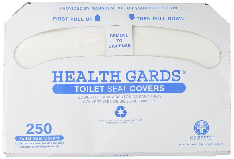 Health Gards Toilet Seat Covers - Half-Fold White - 250/Pack, 20 Packs/Carton (5000)