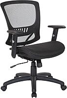 Office Star Mesh Seat and Back Office Task Chair with Lumbar Support and Height Adjustable Arms