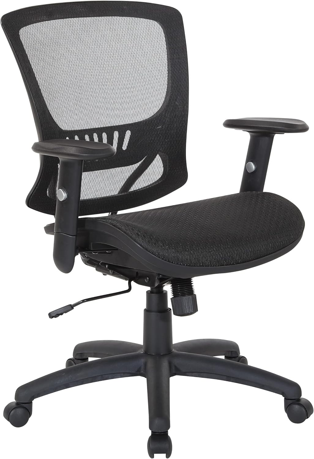Office Star Mesh Seat and Back Office Task Chair with Lumbar Support and Height Adjustable Arms