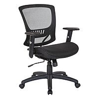 Office Star Mesh Seat and Back Office Task Chair with Lumbar Support and Height Adjustable Arms
