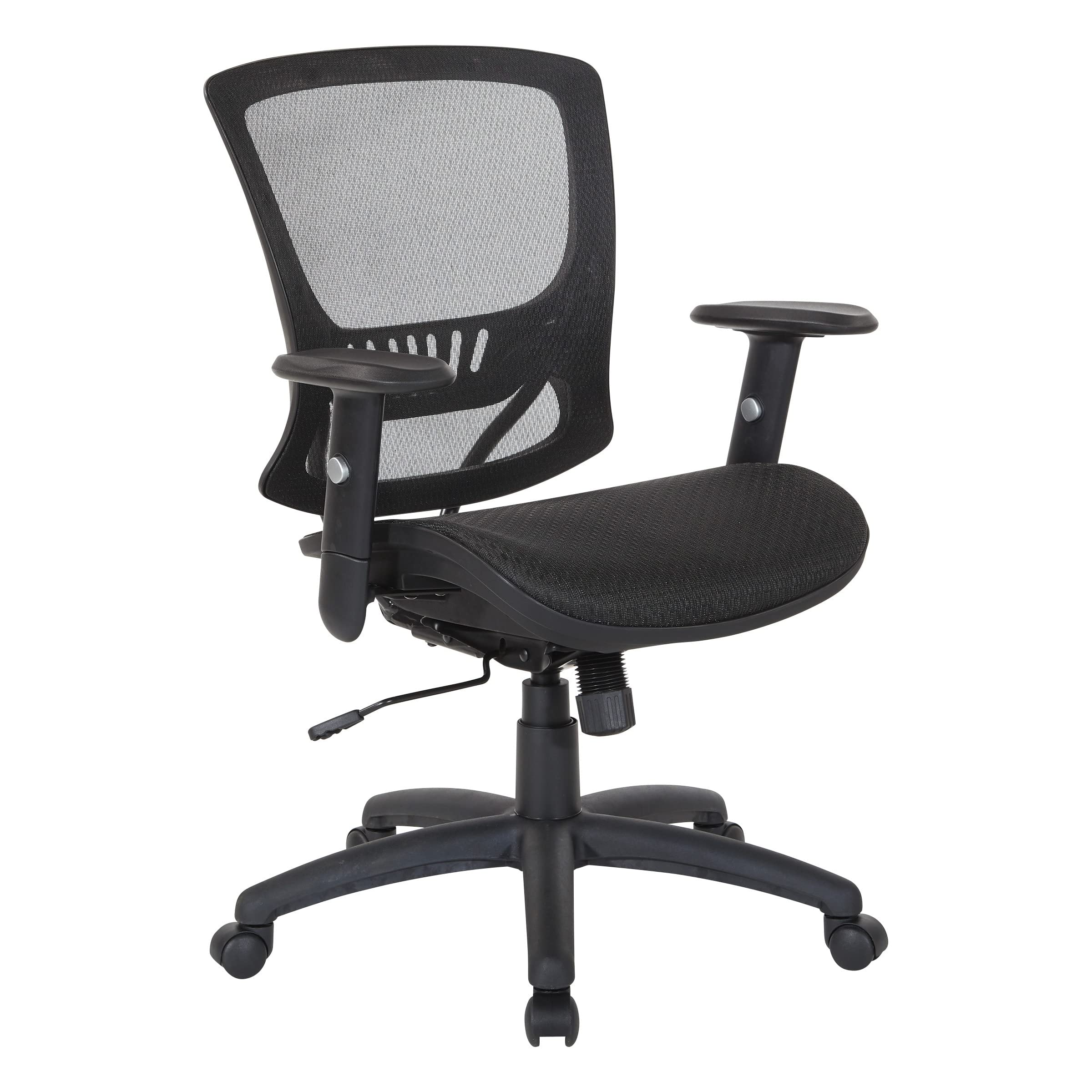 Office Star Mesh Seat and Back Office Task Chair with Lumbar Support and Height Adjustable Arms