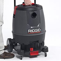 RIDGID 50338 1650RV Motor-on-Bottom Wet Dry Vacuum, 16-Gallon Shop Vacuum with Cart, 6.5 Peak HP Motor, Large Wheels