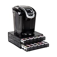 Mind Reader Single Serve Coffee Pod Organizer with 2 Drawers, 72 Pod Capacity, Metal Mesh, 13"L x 12.75"W x 5"H