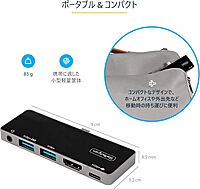 USB C Multiport Adapter - USB-C to 4K 60Hz HDMI 2.0, 100W Power Delivery Pass-Through Charging, 3-Port USB 3.0 Hub, Audio - USB-C Mini Dock - Portable USB Type-C Travel Dock