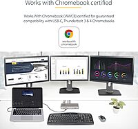 StarTech.com USB-C Docking Station Multi Monitor HDMI/DP/USB-C Video Output, Triple Monitor 4K30/Dual 4K60, 7-Port USB Hub, 60W Power Delivery, GbE, 3.5mm Audio, Works with Chromebook, TAA