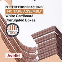 AVIDITI Storage Bins 6"L x 12"W x 4.5"H, 50-Pack | Corrugated Cardboard Box for Packing, Moving and Storage