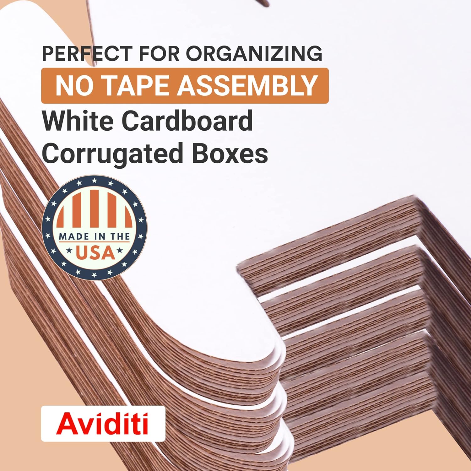 AVIDITI Storage Bins 6"L x 12"W x 4.5"H, 50-Pack | Corrugated Cardboard Box for Packing, Moving and Storage