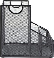 Mind Reader Desktop Organizer, Vertical File Storage, Letter Size, Office, Metal Mesh, 12.15" L x 9.5" W x 9.5" H, Black