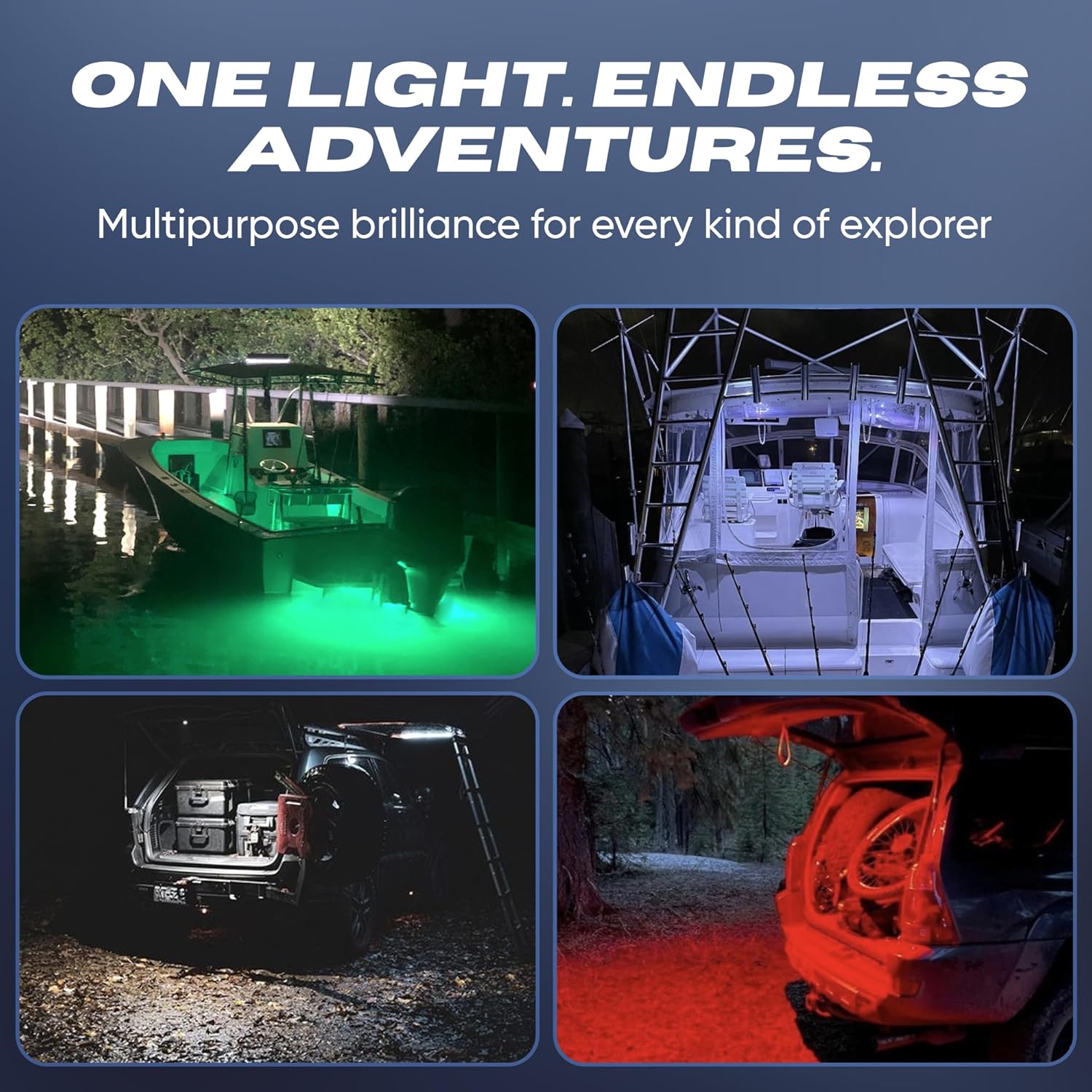 BLACK OAK LED Marine Accent Rock Light - Dimmable LED Boat Light