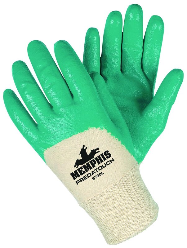 MCR SAFETY Predatouch 9790 Nitrile Palm Coated Knit Wrist Work Gloves