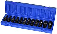 GREY PNEUMATIC 3/8" Drive 12-Piece SAE Universal Socket Set