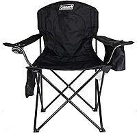 COLEMAN Portable Camping Chair with Built-In 4-Can Cooler, Cushioned Seat & Back