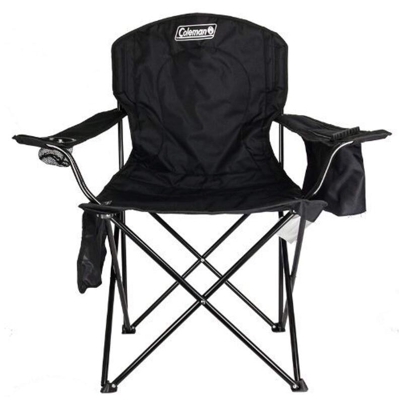 COLEMAN Portable Camping Chair with Built-In 4-Can Cooler, Cushioned Seat & Back