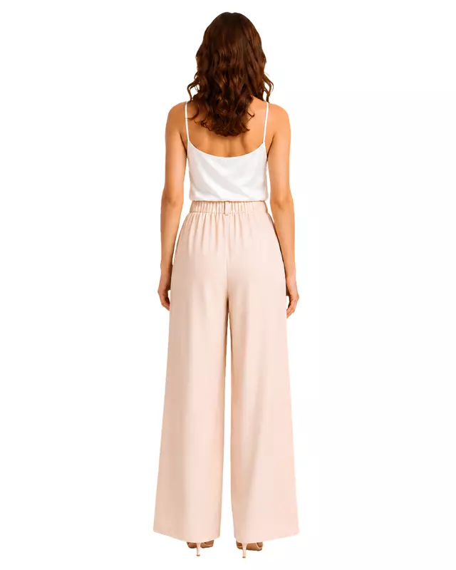 High-Waisted Wide-Leg Tailored Pants
