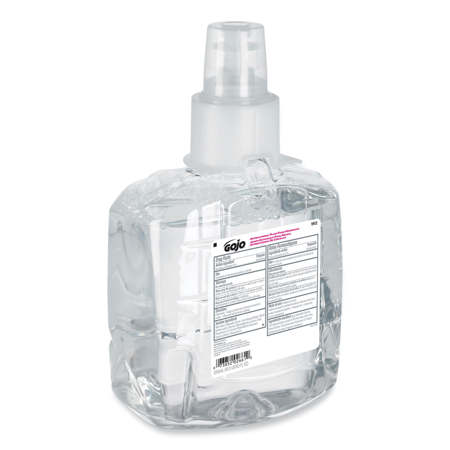 Antibacterial Foam Hand Wash Refill, For LTX-12 Dispenser, Plum Scent, 1,200 mL Refill, 2/Case