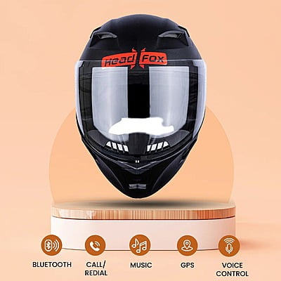 STEELBIRD SBA-21 RAPTOR BLACK C/V (L) WITH HEADFOX LOGO