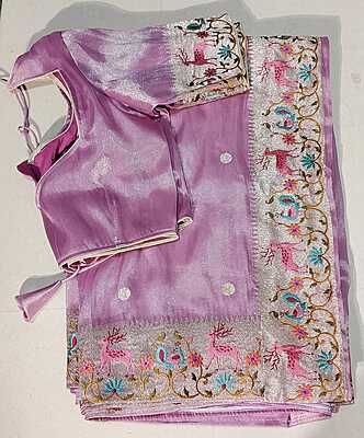 J161: Ready To Ship Beautiful Saree With Stitched Blouse