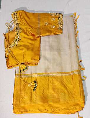 J166: Ready To Ship Beautiful Saree With Stitched Blouse
