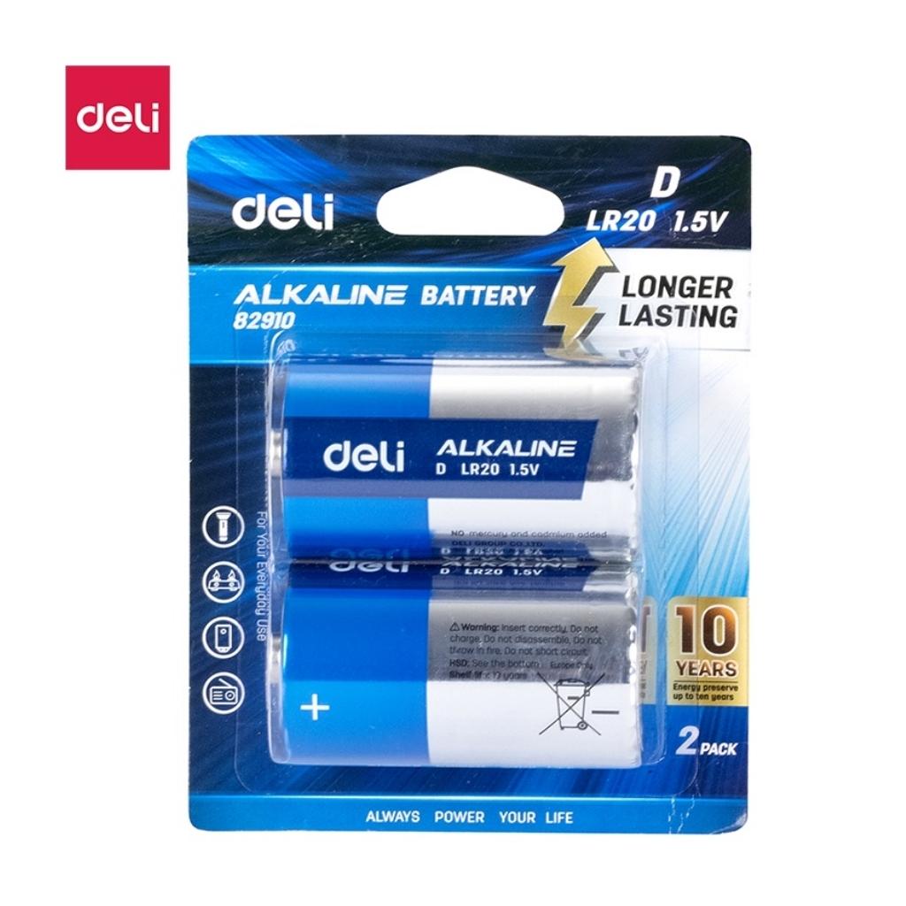 DELI 82910 LR20 ALKALINE BATTERY SIZE D 2/PKT