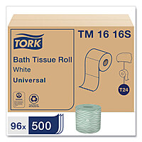 Tork Bath Tissue, 2-Ply,4.0" x 3.75", White, 500 Sheets/Roll - 96/Case