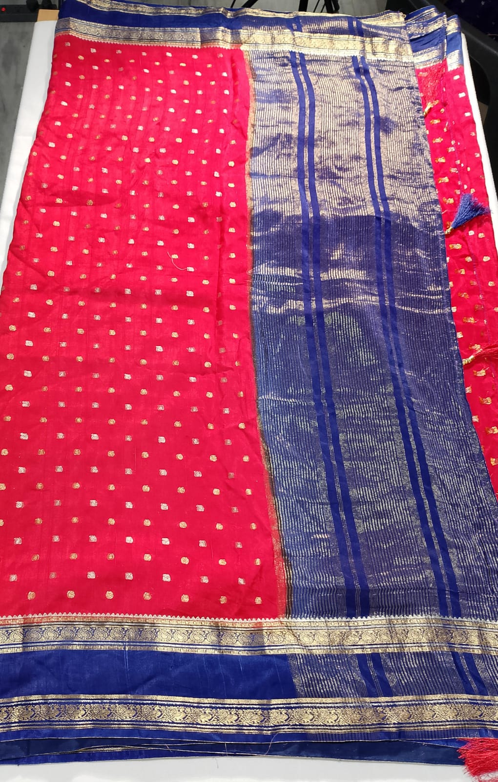 N611: Ready To Ship Beautiful Chinnon Silk Saree With Stitched Blouse