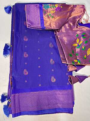 J386: Ready To Ship Beautiful Paithani Saree With Stitched Blouse