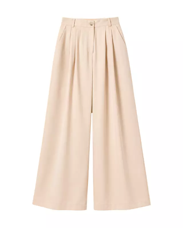 High-Waisted Wide-Leg Tailored Pants