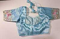 J163: Ready To Ship Beautiful  Organza Saree With Stitched Blouse