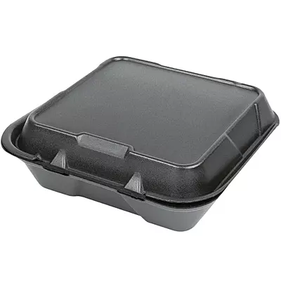 9" x 9" x 3" GENP Hinged Lid Foam Container - 200/Case