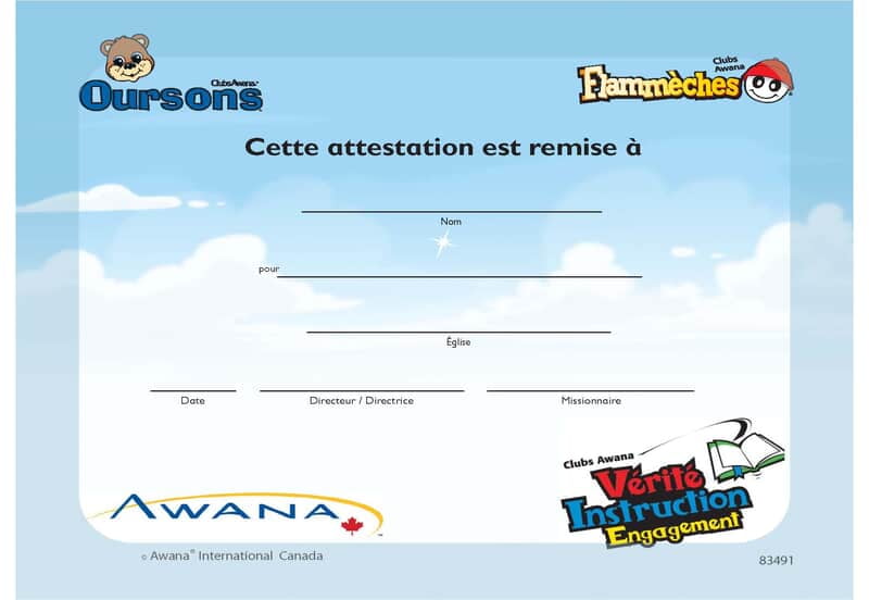 Attestation à personnaliser, Paquet de 10 Attestation à personnaliser, Paquet de 10