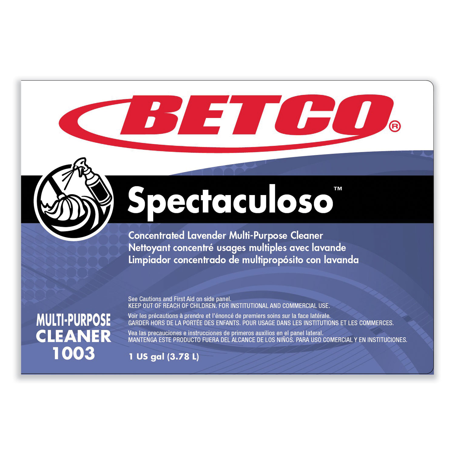 Spectaculoso Multipurpose Cleaner, Lavender Scent, 1 gal Bottle - 4/Carton