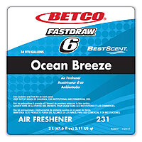 BestScent Ocean Breeze Deodorizer, Ocean Breeze Scent, 67.6 oz FastDraw Bottle - 4/Carton
