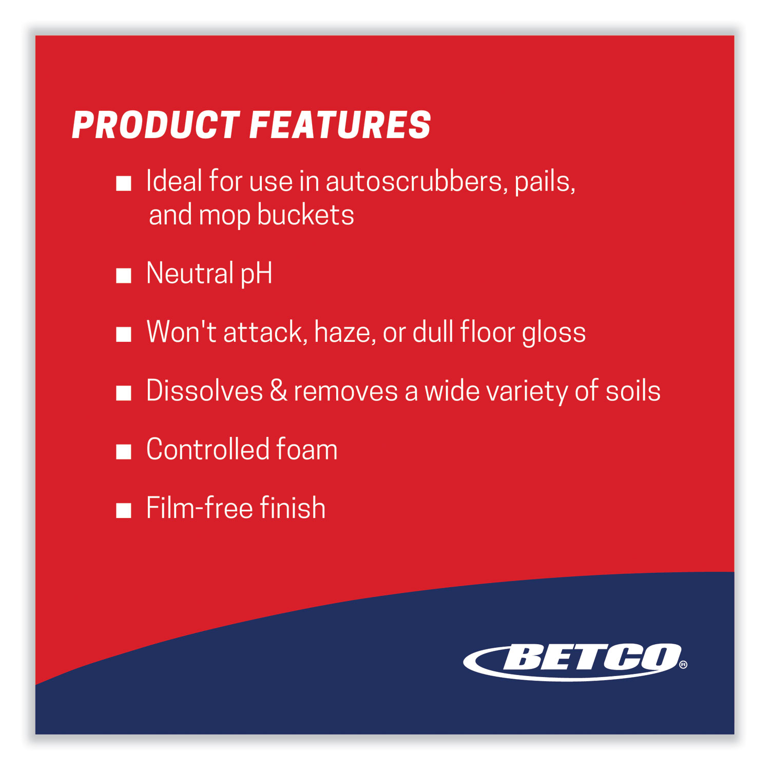 Betco pH7 Commercial Grade Floor Cleaner, Lemon (Concentrated), 1 gal Bottle - 4/Case